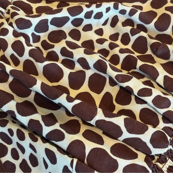 GUESS Y2K 90s Brown & Cream Giraffe Print Halter Dress Size Small - Picture 12 of 13